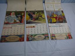 3 calendars - 1954, 1955 1956 - J.L. Morgan Standard Service - Keokuk, Iowa