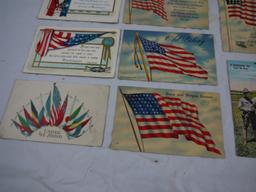 9 flag related postcards