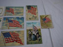 9 flag related postcards