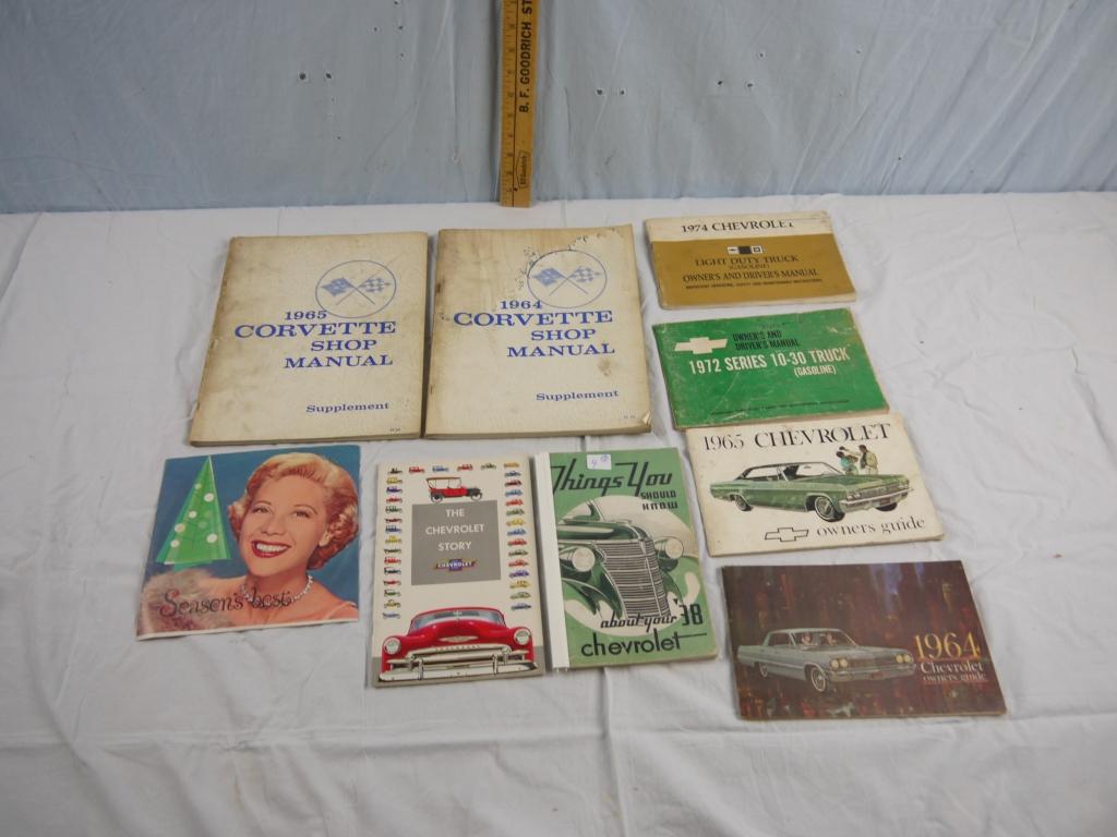 9 Chevrolet promotional and owner's manuals