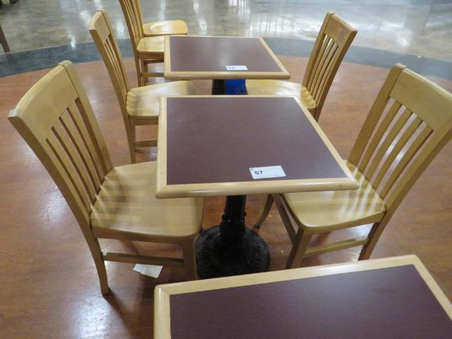 24X24 CAFE TABLE WITH CHAIRS - ONE LOT