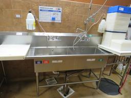 112-INCH 2-COMPARTMENT SINK WITH DRAIN BOARDS