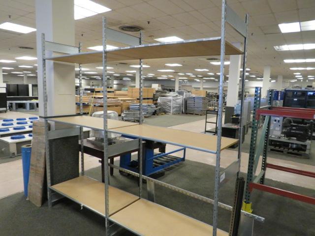 8FT TALL STOCK ROOM SHELVING 24IN DEEP - SOLD BY THE OPENING