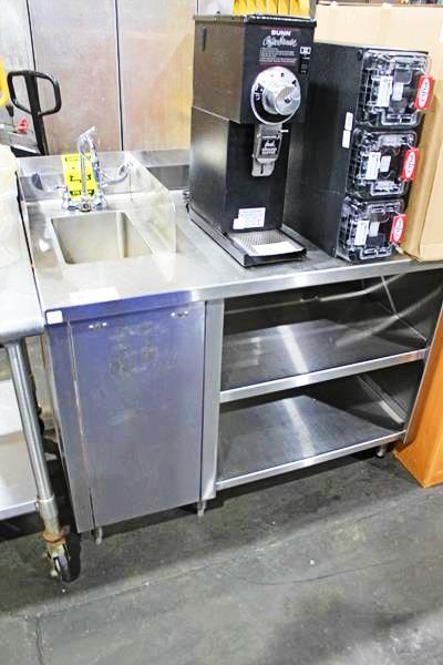 4FT X 30IN STAINLESS STEEL WORK COUNTER W/ HAND SINK