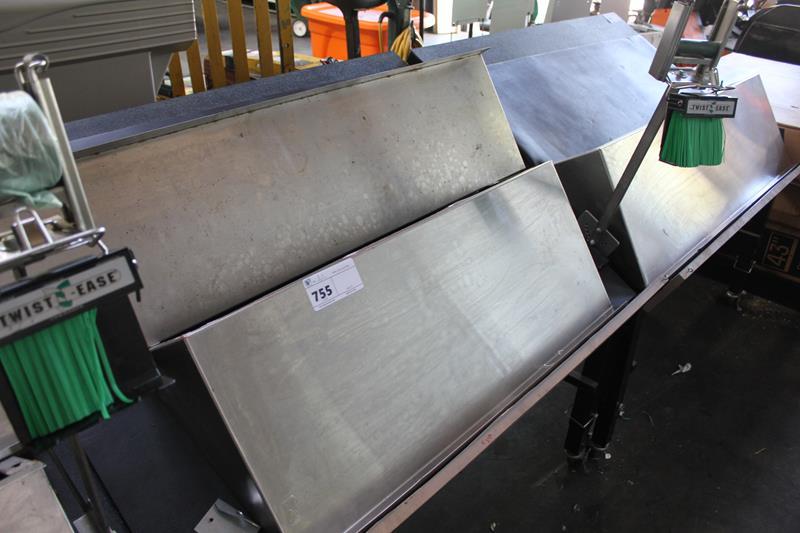 (2)4' STAINLESS STEEL WALL SHELF (1)3' STAINLESS STEEL WALL SHELF