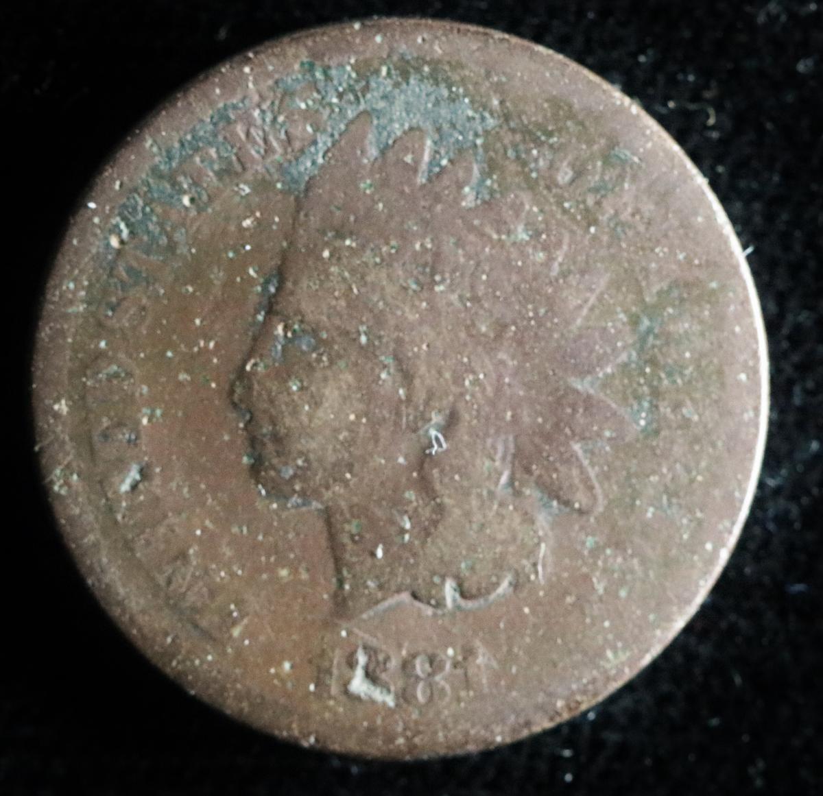 1881 INDIAN HEAD CENT COIN