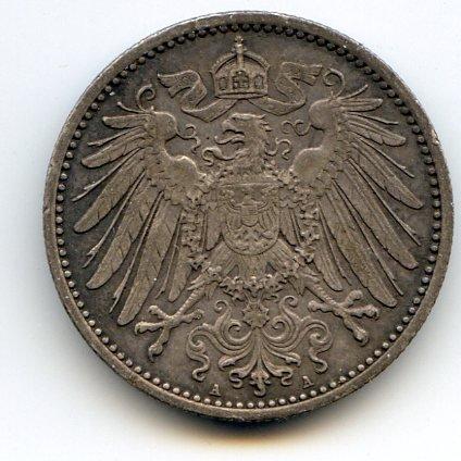 Germany 1915-A silver 1 mark nice XF