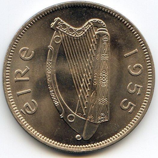 Ireland 1955 1/2 crown gem BU