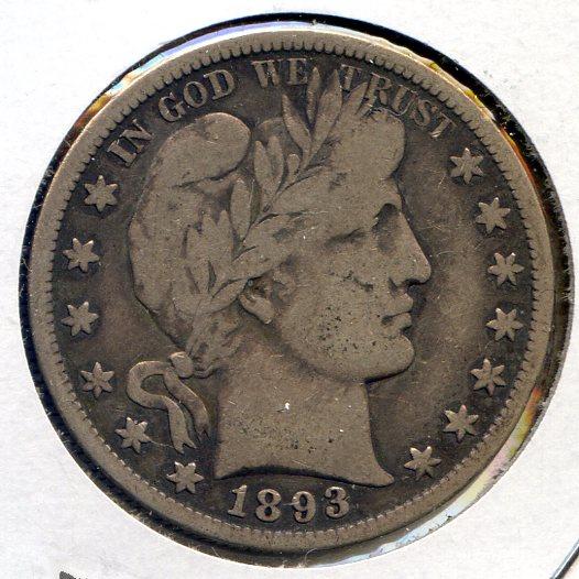 USA 1893-O silver 50 cents F