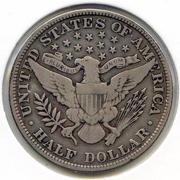 USA 1907 silver 50 cents F+