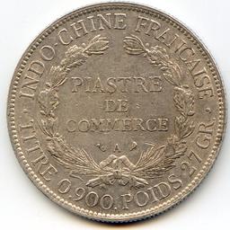 French Indochina 1926 silver 1 piastre lustrous XF