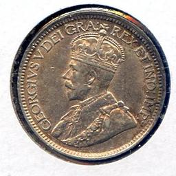 Canada 1914 silver 10 cents choice toned AU