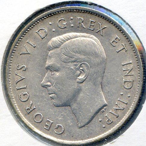 Canada 1944 silver 50 cents XF