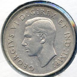 Canada 1944 silver 50 cents XF