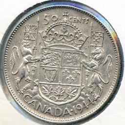 Canada 1944 silver 50 cents XF