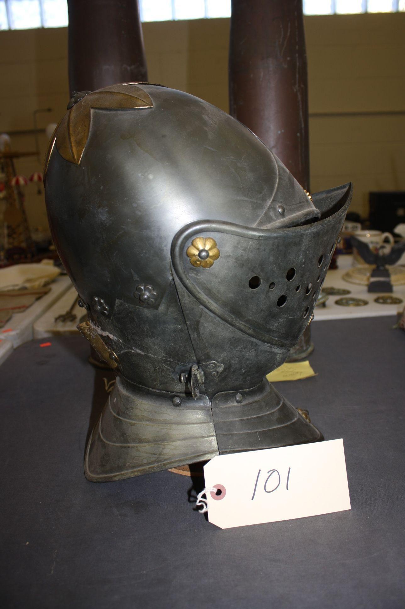 EUROPEAN KNIGHT'S HELMET, (REPLICA), 15 1/2" TALL