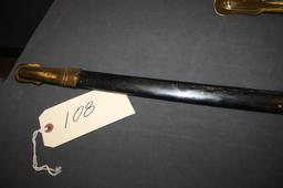 U.S. MILITARY DRESS SWORD WITH METAL & BRASS SCABBARD, 42" LONG