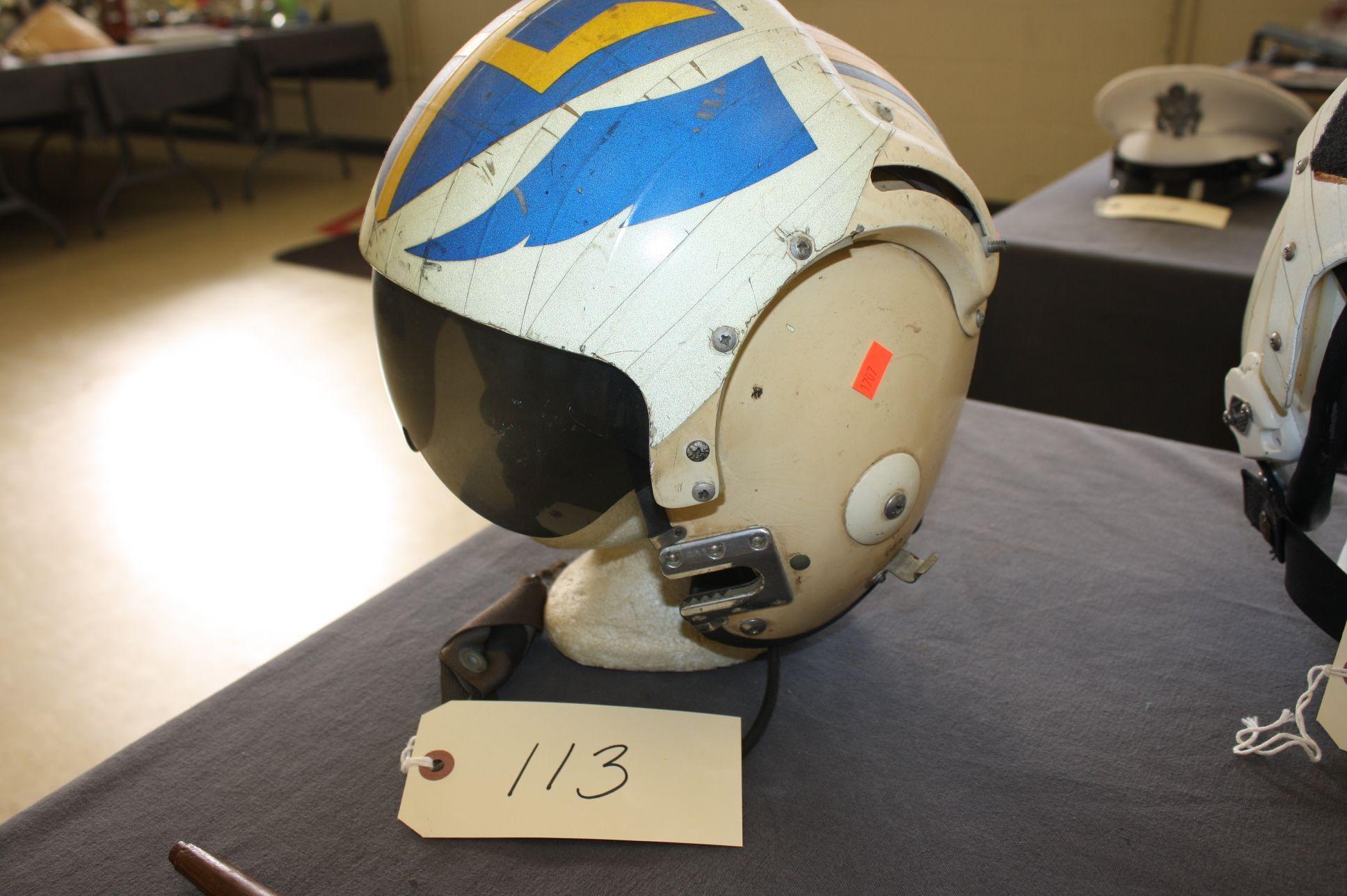 HELICOPTER PILOT HELMET FROM THE "CARL VINCENT", CIRCA 1970S