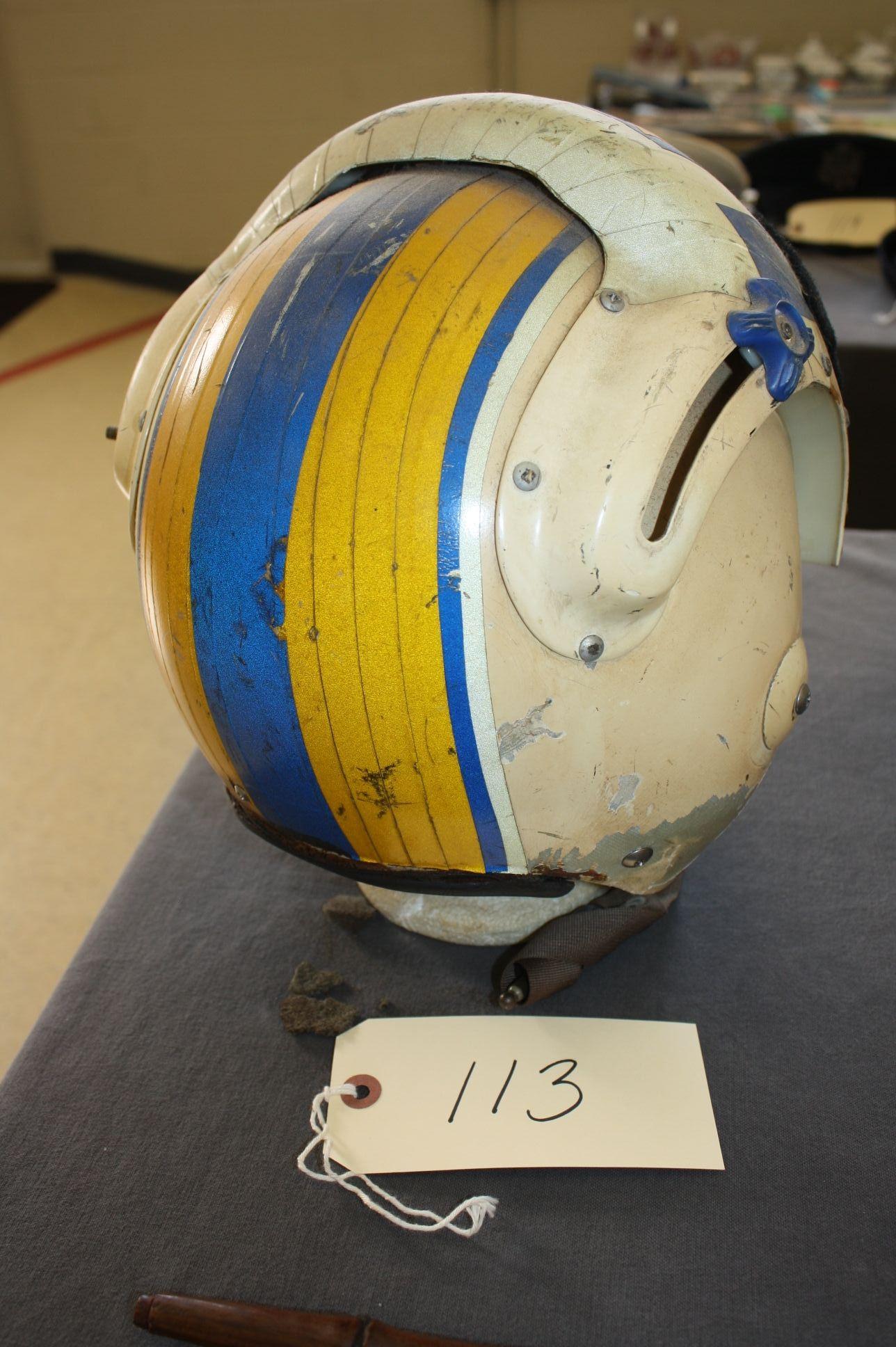 HELICOPTER PILOT HELMET FROM THE "CARL VINCENT", CIRCA 1970S