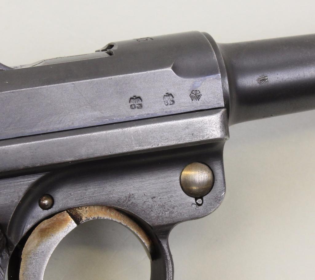 Mauser S/42 P08 Luger semi-automatic pistol.