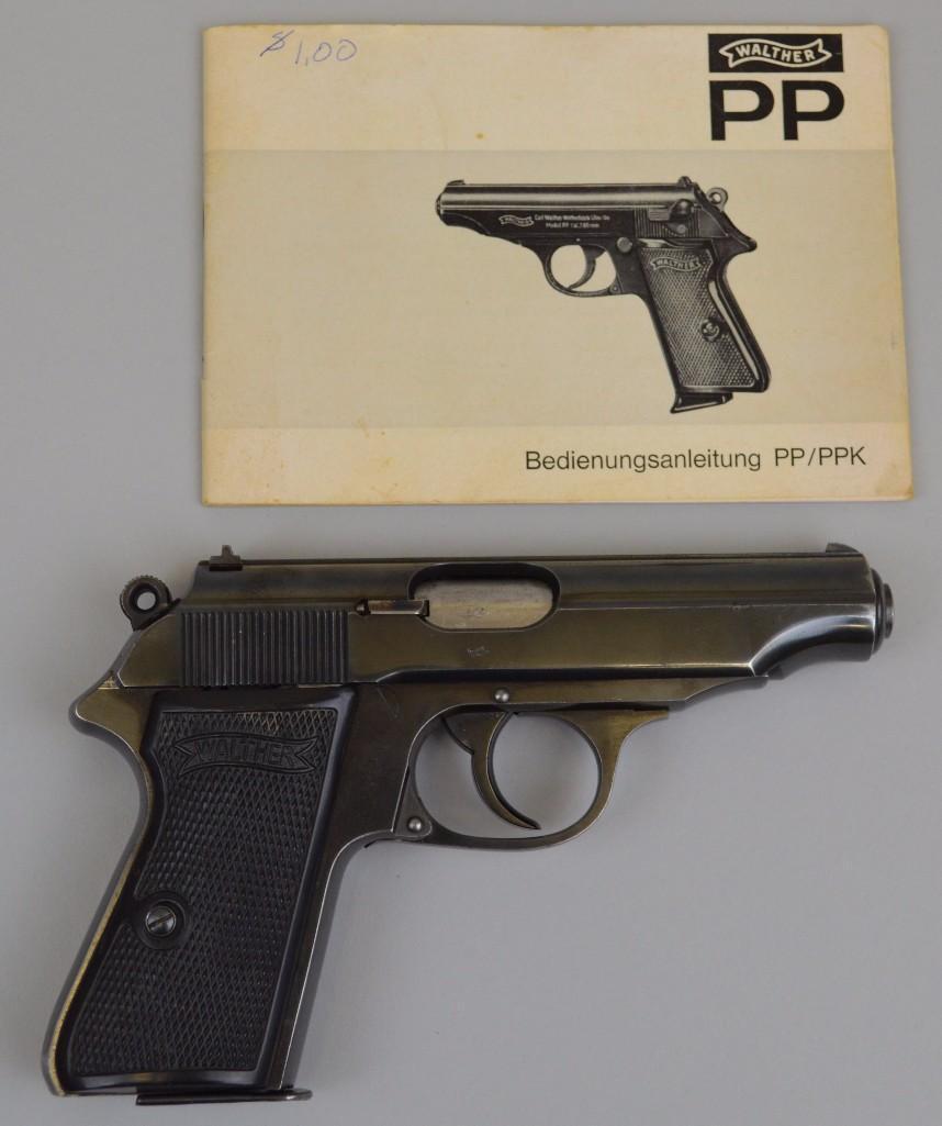 Walther PP semi-automatic pistol.