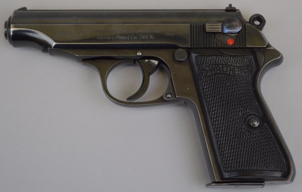Walther PP semi-automatic pistol.