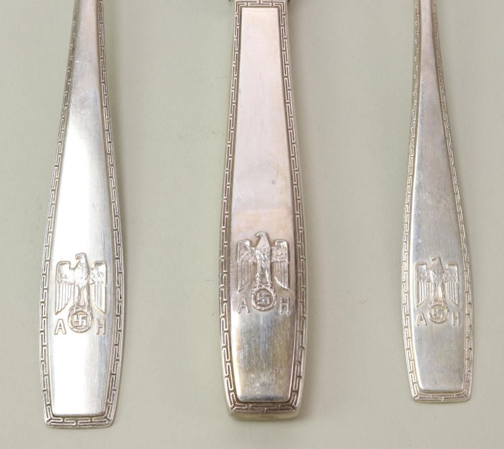 Dinner Fork, Knife, and Spoon - WWII Adolf Hitler