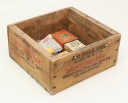 Vintage Winchester wooden air rifle shot box.