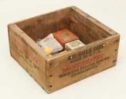 Vintage Winchester wooden air rifle shot box.