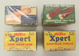 Lot of 4 vintage 12 ga boxes and ammo.