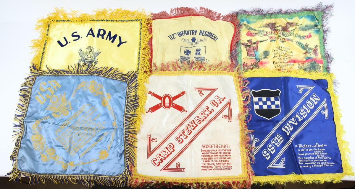 Group of WWII Sweetheart Pillows