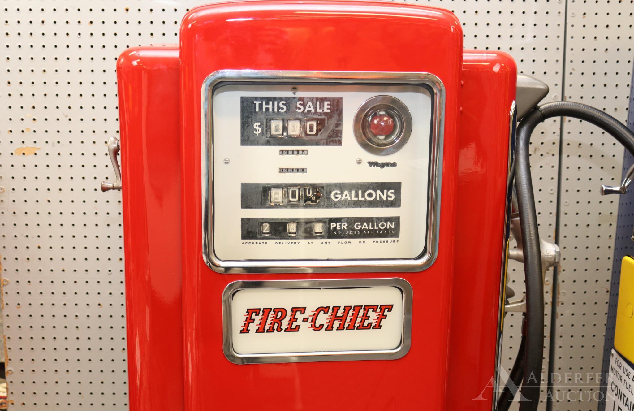 Wayne 100-B Gas Pump Restored in Texaco Red Chief Gasoline