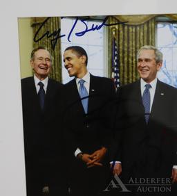Autographs of 5 Past United States Presidents On One Photograph