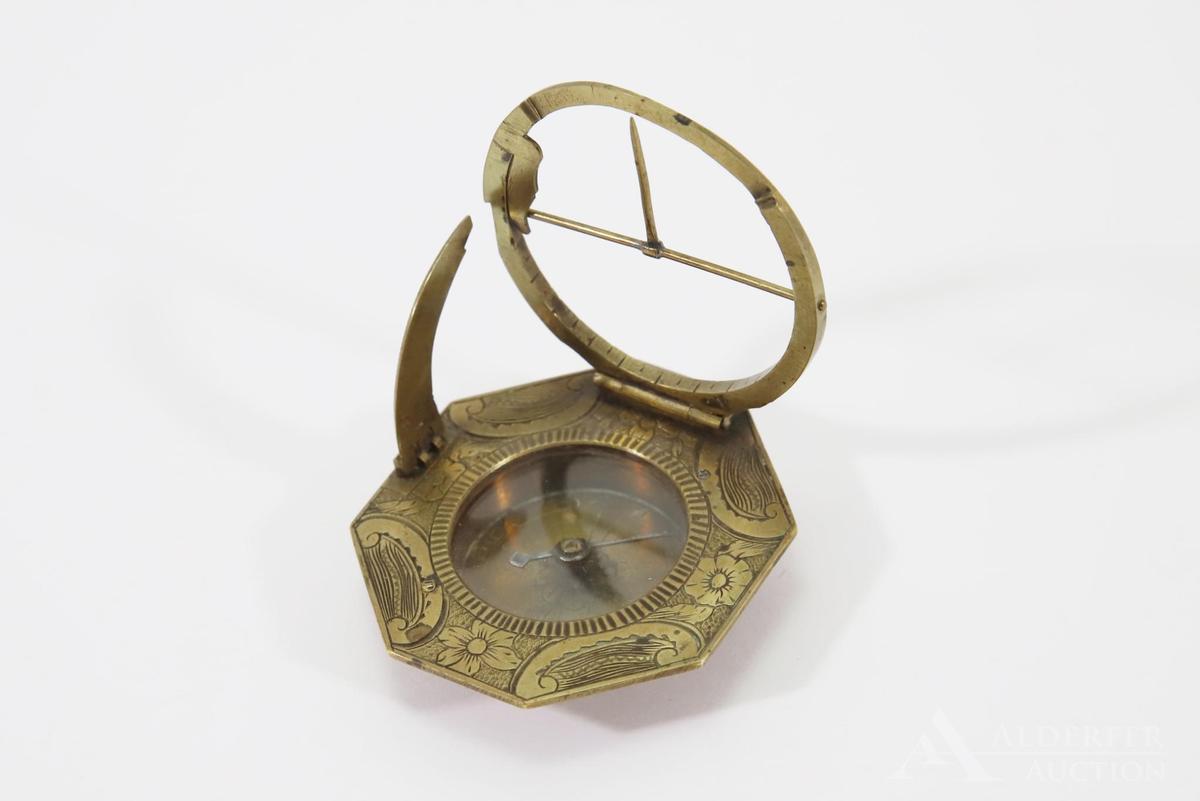 Brass Equinoctial Compass Sundial