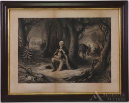 Portrait of George Washington In Prayer At Valley Forge-McRae