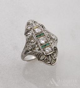 Platinum Filigree Diamond Ring