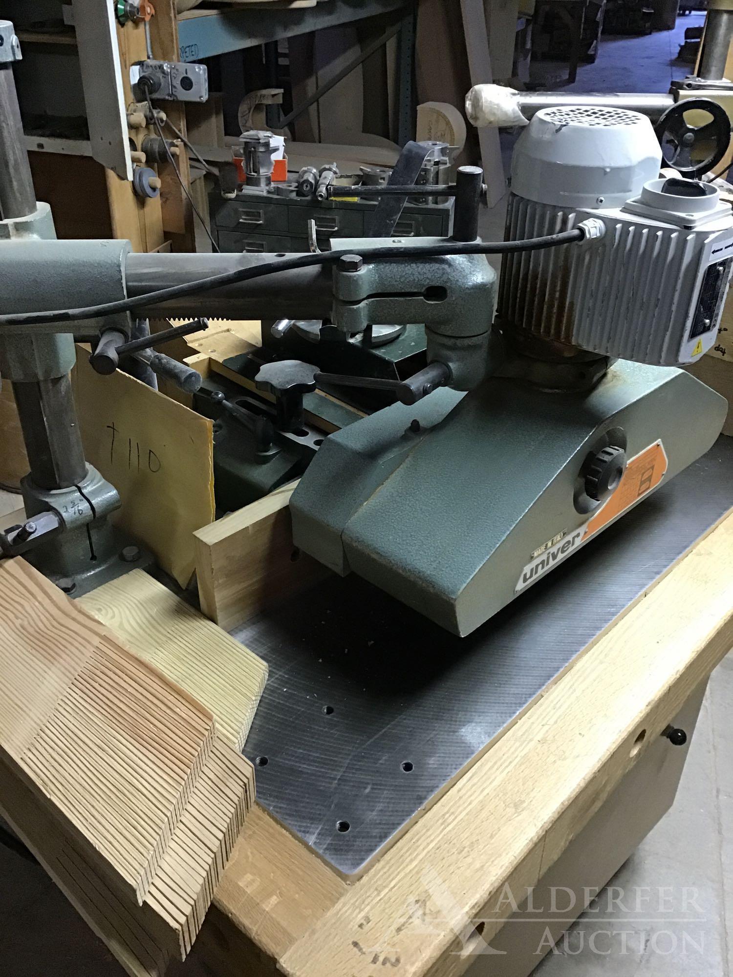 SCM Shaper Table and Univer Roller Feeder