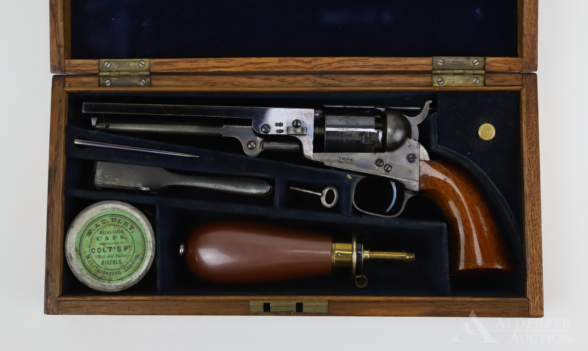 Cased Colt (London) Model 1849 Pocket Revolver with Accoutrements