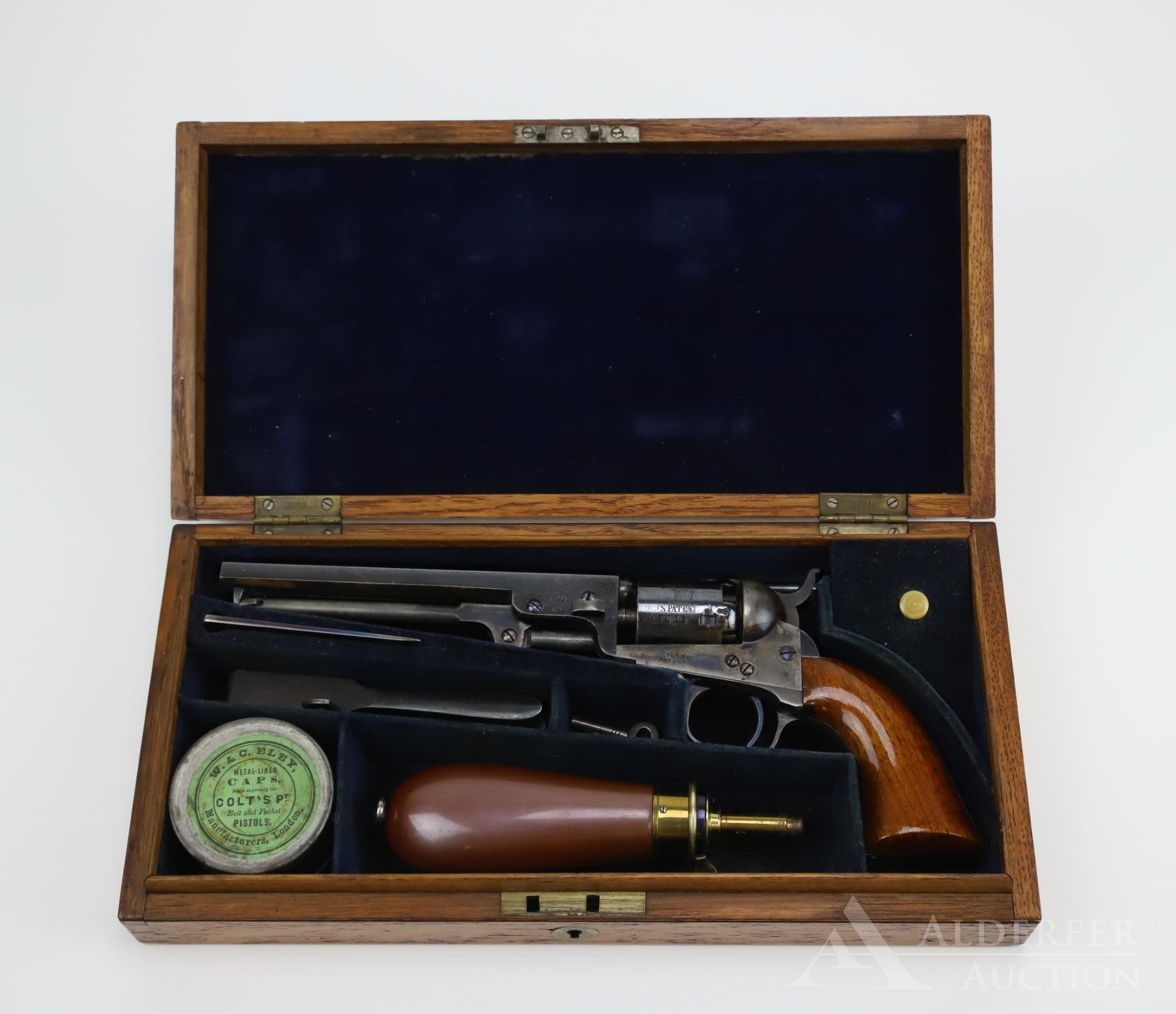 Cased Colt (London) Model 1849 Pocket Revolver with Accoutrements