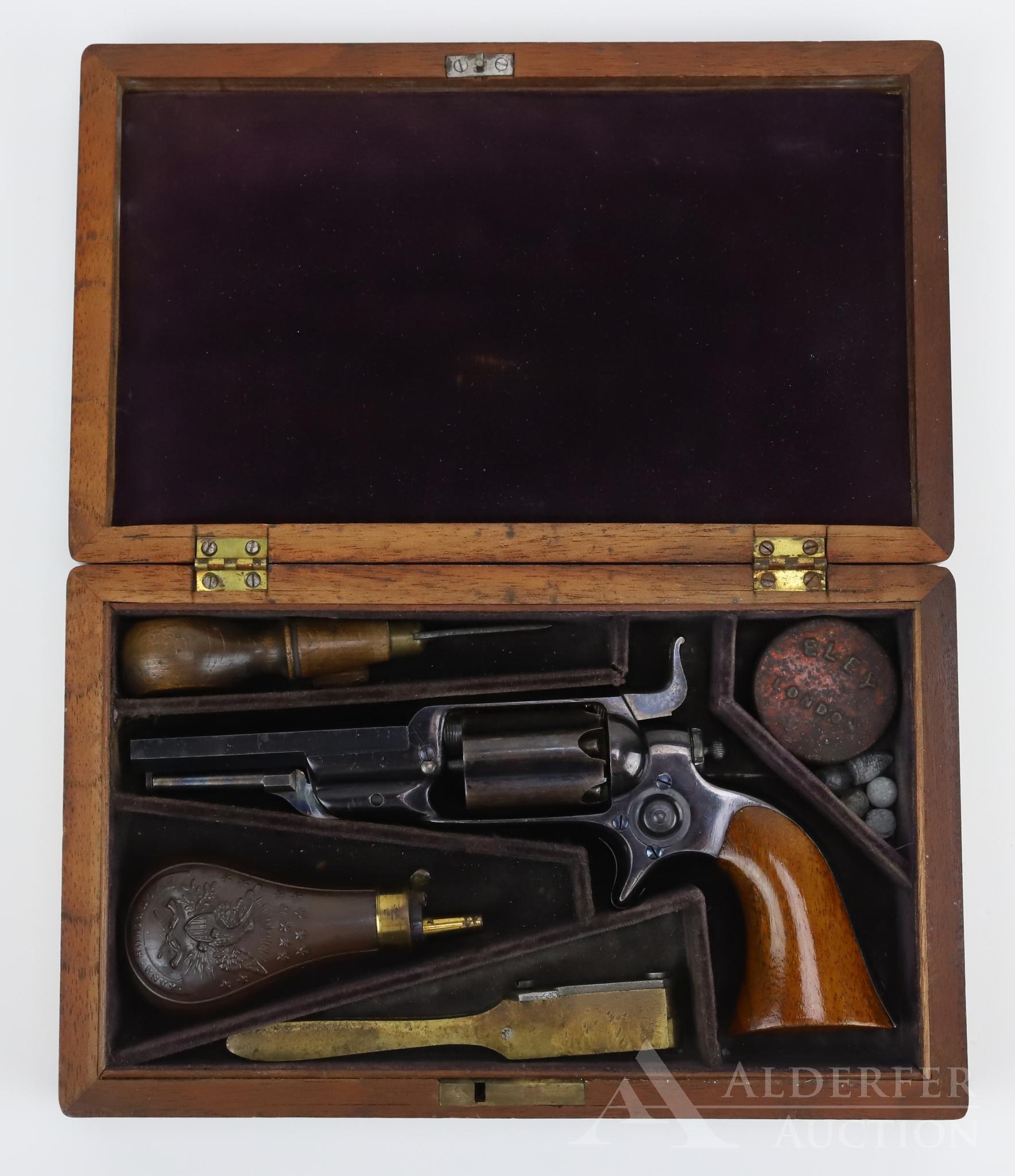 Cased Colt Model 1855 'Root' Pocket Revolver Model 3a with Accoutrements