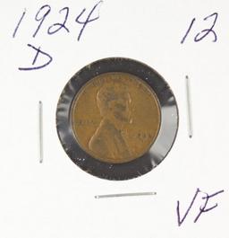 1924-D LINCOLN CENT - VF