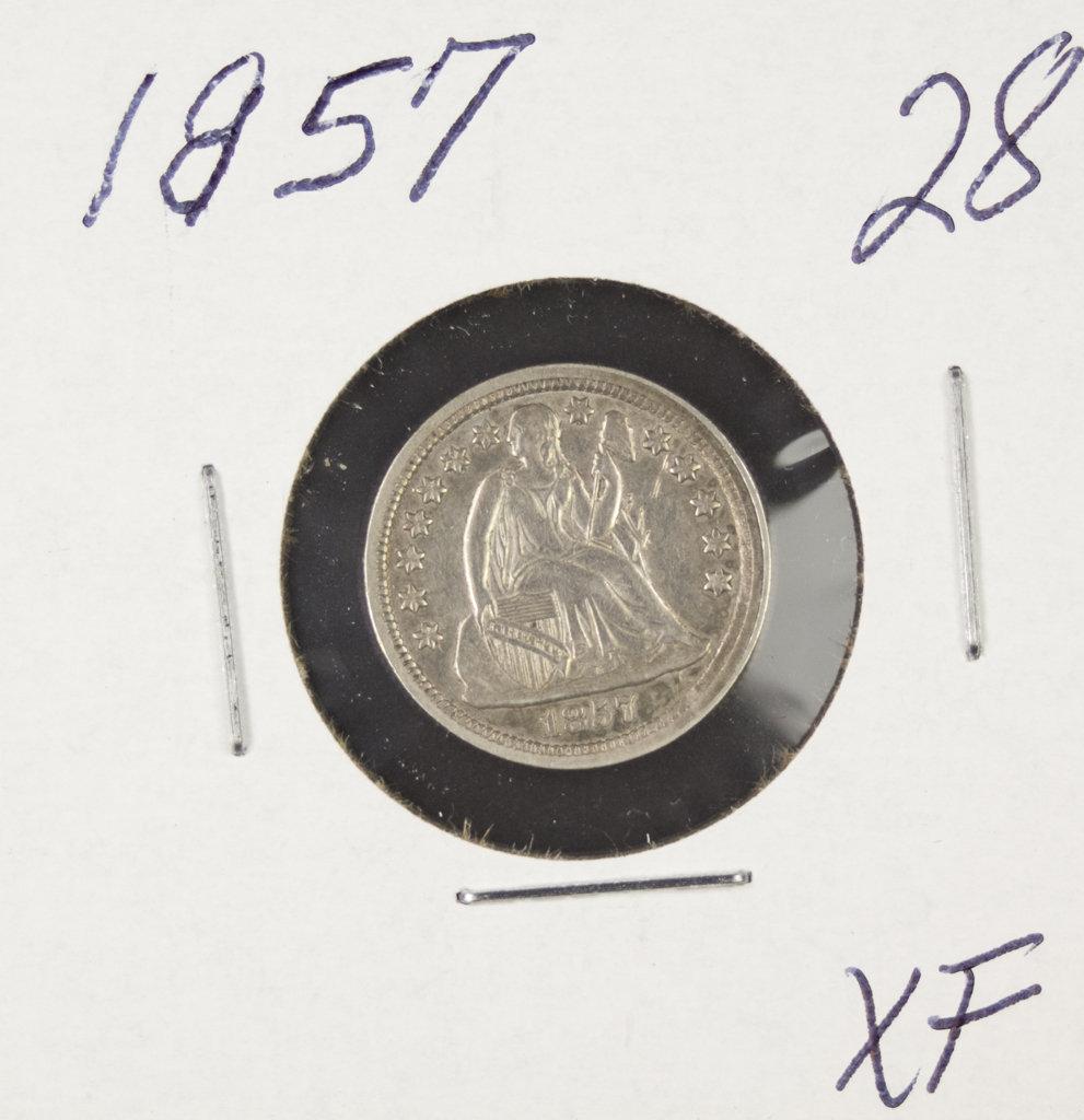 1857 SEATED DIME - XF