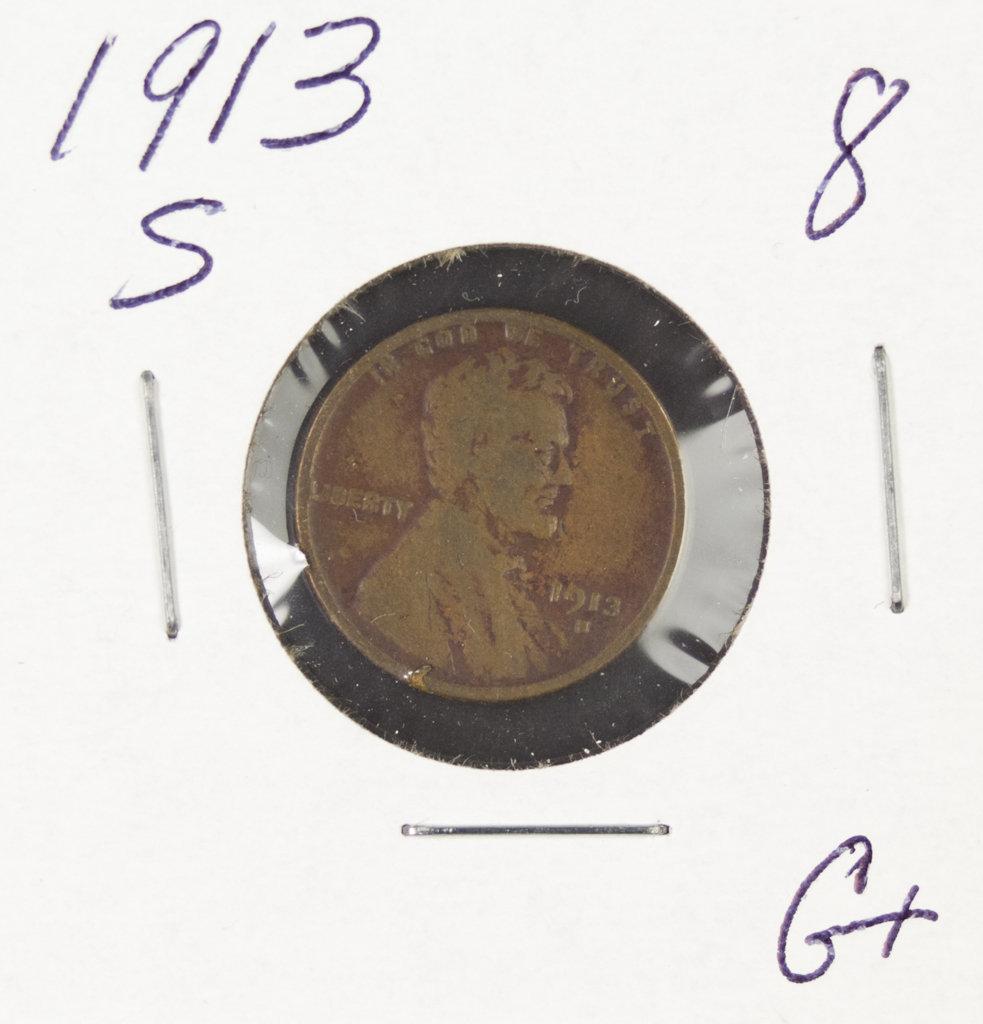 1913-S LINCOLN CENT - G+
