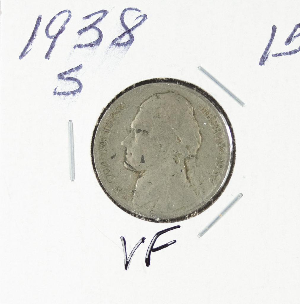 1938-S JEFFERSON NICKEL - VF