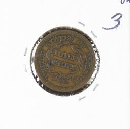 1856 - BRAIDED HAIR HALF CENT - AU