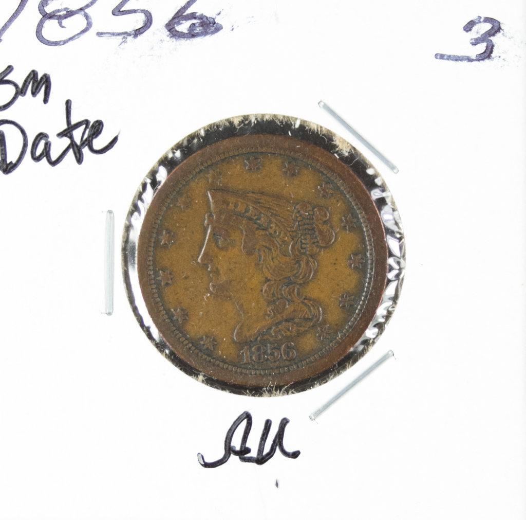 1856 - BRAIDED HAIR HALF CENT - AU