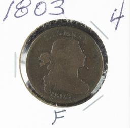 1803 - DRAPED BUST LARGE CENT - F