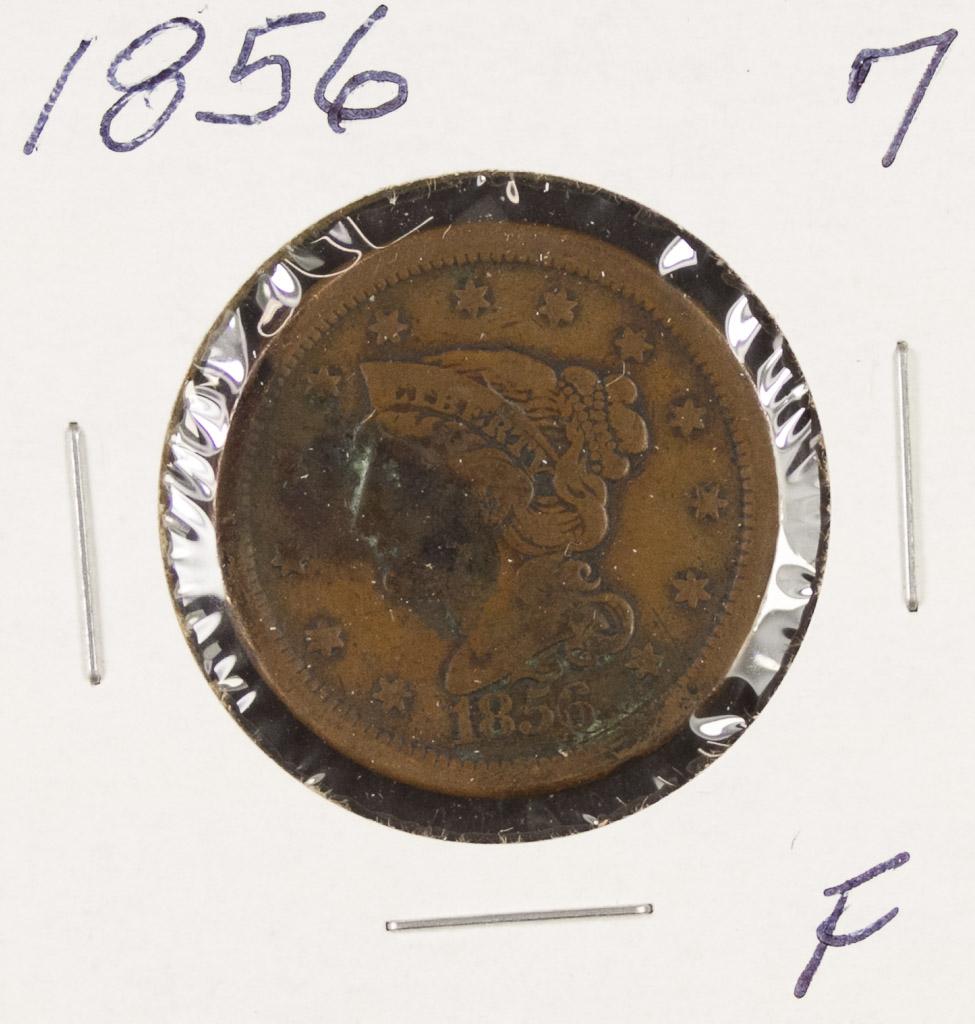 1856 - BRAIDEDHAIR LARGE CENT - F