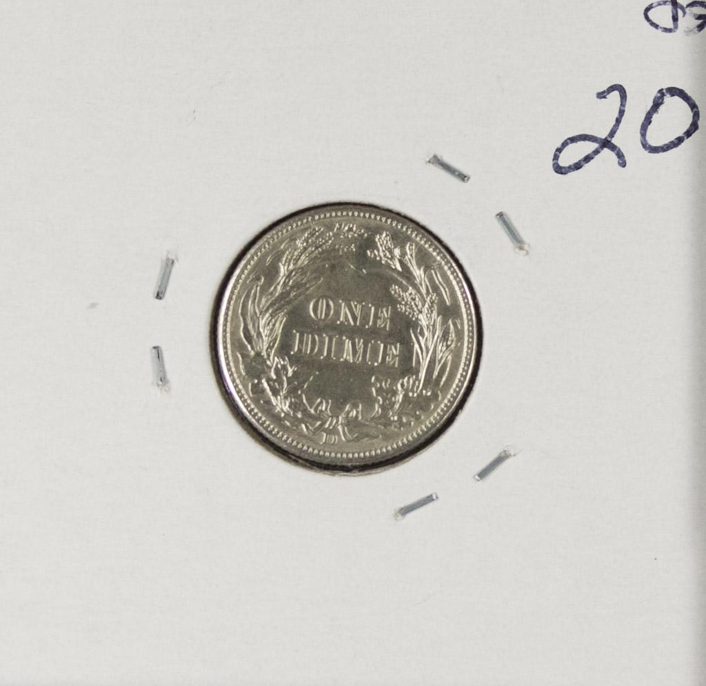 1911-D BARBER DIME - BU