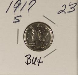 1917-S MERCURY DIME - BU